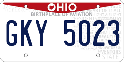 OH license plate GKY5023