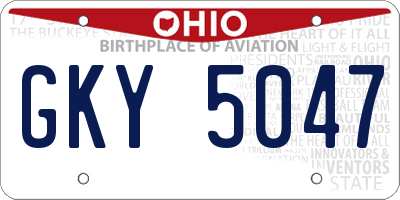 OH license plate GKY5047