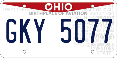 OH license plate GKY5077