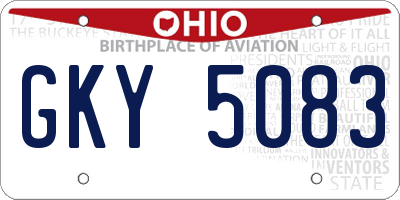 OH license plate GKY5083