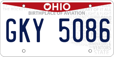 OH license plate GKY5086