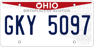 OH license plate GKY5097