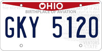 OH license plate GKY5120