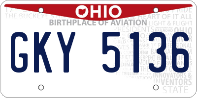 OH license plate GKY5136