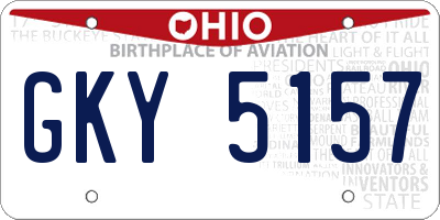 OH license plate GKY5157