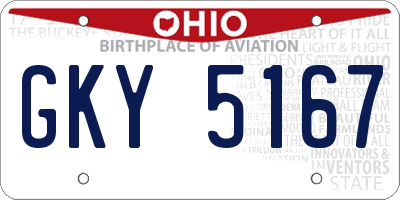 OH license plate GKY5167