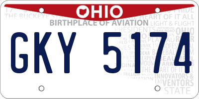 OH license plate GKY5174