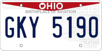 OH license plate GKY5190