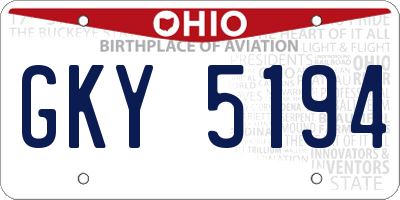 OH license plate GKY5194