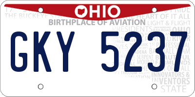 OH license plate GKY5237