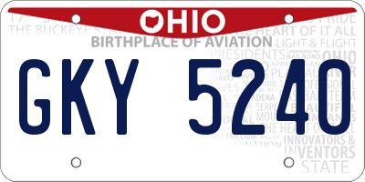 OH license plate GKY5240