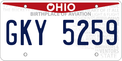 OH license plate GKY5259