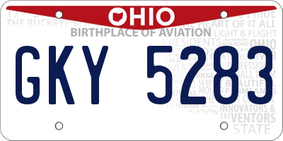 OH license plate GKY5283