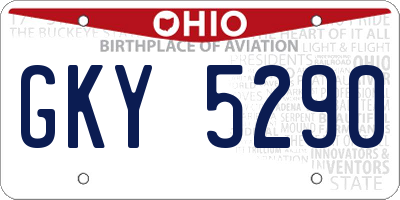 OH license plate GKY5290