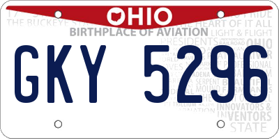OH license plate GKY5296