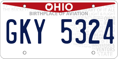 OH license plate GKY5324