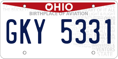 OH license plate GKY5331