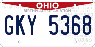 OH license plate GKY5368