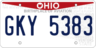 OH license plate GKY5383