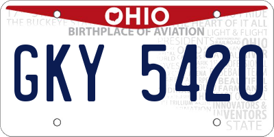 OH license plate GKY5420