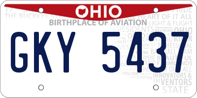 OH license plate GKY5437