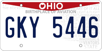 OH license plate GKY5446