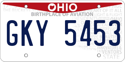 OH license plate GKY5453