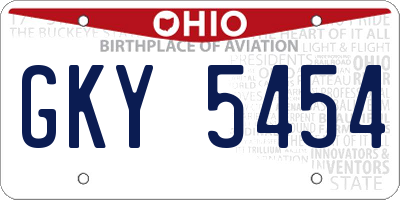 OH license plate GKY5454