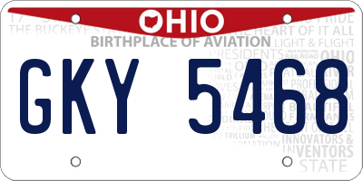 OH license plate GKY5468