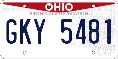 OH license plate GKY5481