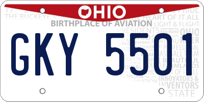 OH license plate GKY5501