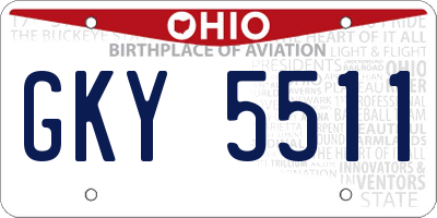 OH license plate GKY5511