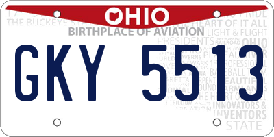 OH license plate GKY5513