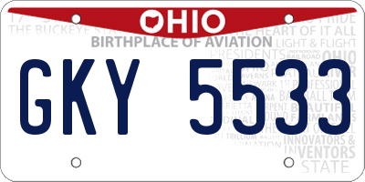 OH license plate GKY5533