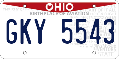 OH license plate GKY5543