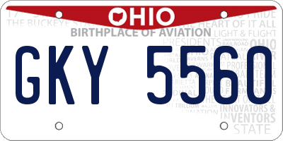 OH license plate GKY5560