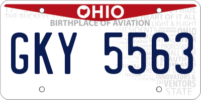 OH license plate GKY5563