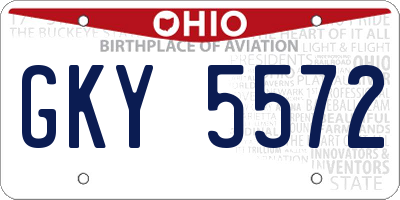 OH license plate GKY5572