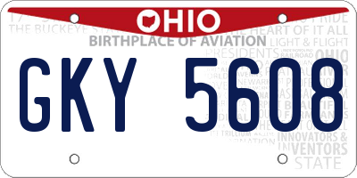 OH license plate GKY5608