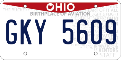 OH license plate GKY5609