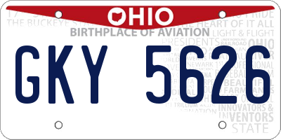 OH license plate GKY5626