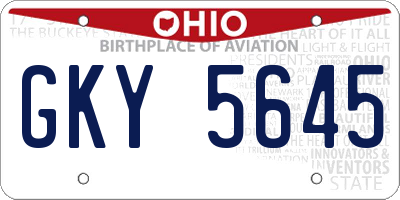 OH license plate GKY5645