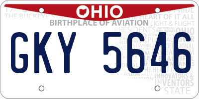 OH license plate GKY5646