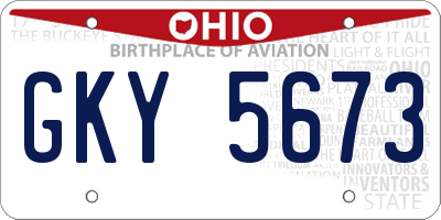 OH license plate GKY5673
