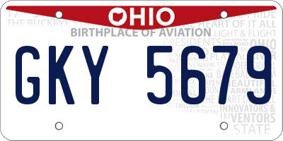 OH license plate GKY5679