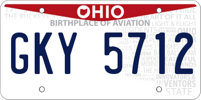 OH license plate GKY5712