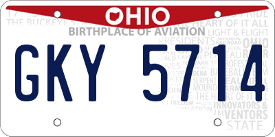 OH license plate GKY5714