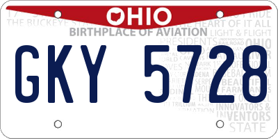 OH license plate GKY5728