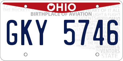 OH license plate GKY5746