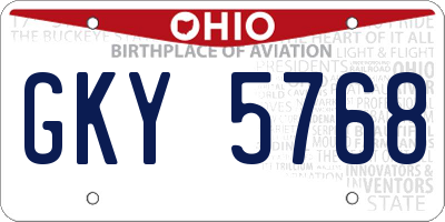 OH license plate GKY5768